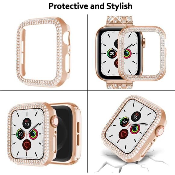 Bling Band Compatible Apple Watch with Case 38 40 42 41 45mm iWatch Series - Picture 5 of 7